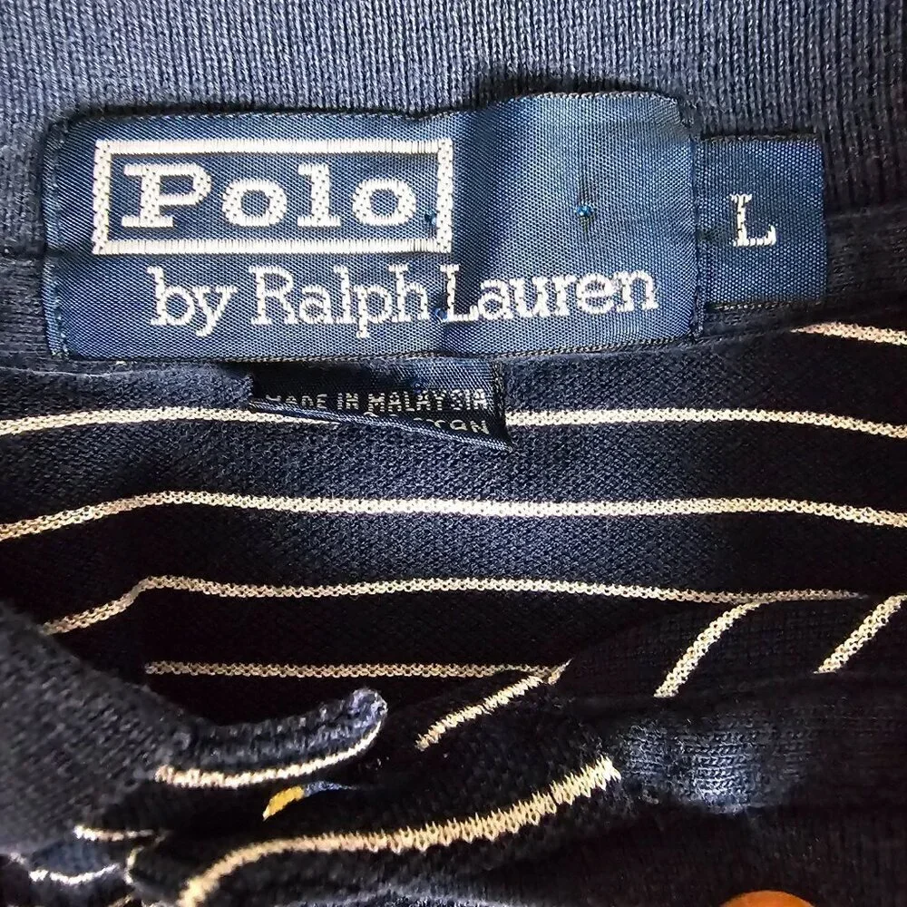 Polo Ralph Lauren Striped Custom Slim Fit Blue And White Polo Shirt
